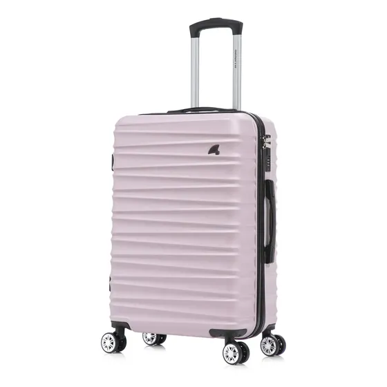 Mala de Viagem 24" 23kg Zipper Antifurto Roda Dupla 360 ABS Premium Allabard Pisa Rosa