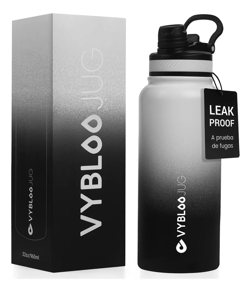 Garrafa Térmica Água 1 Litro Inox Tampa 2 Em 1 Com Canudo Xolo