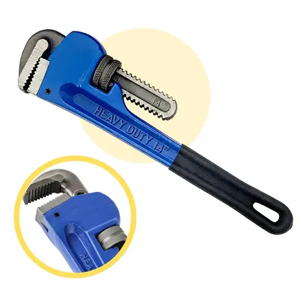 Chave Grifo 14 Polegadas Profissional Para Cano E Tubos Azul Abertura De 70mm Cabo Emborrachado Para Tubulações E Encanamentos Hidraulica