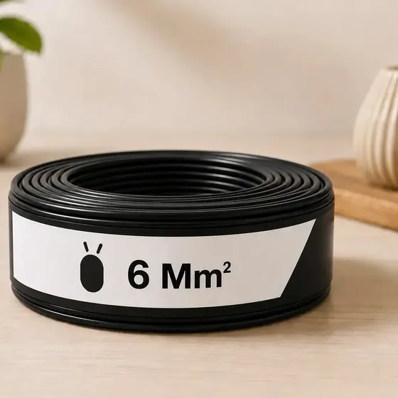 Cabo Flexível 6 Mm² Illuminix Rolo Com 100 Metros 750v Preto