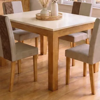 Mesa De Jantar Retangular Moderna Off White - Blue Moby