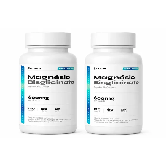 Kit 2 Bisglicinato De Magnésio 120 Cápsulas Kyron