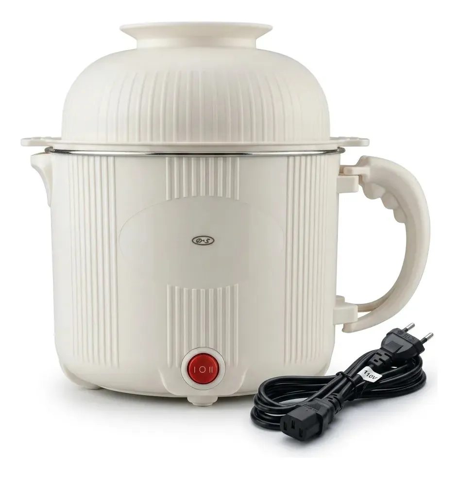 Panela De Arroz Eletrica Carne Ovos Legumes 450w 110v 60hz Bege
