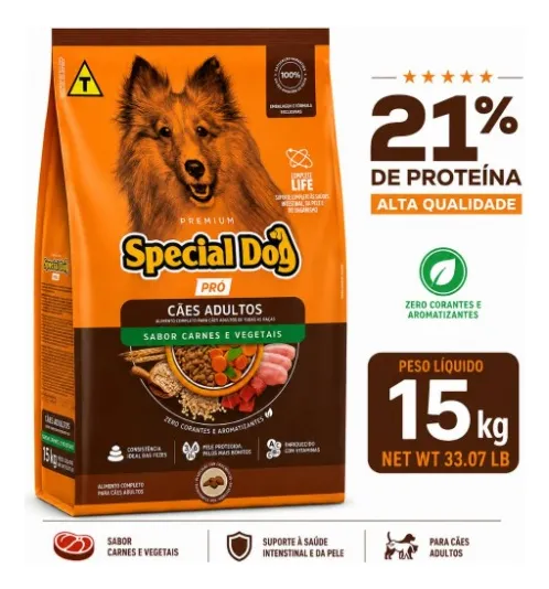Ração Special Dog Pró Cães Adultos Carnes E Vegetais 15kg