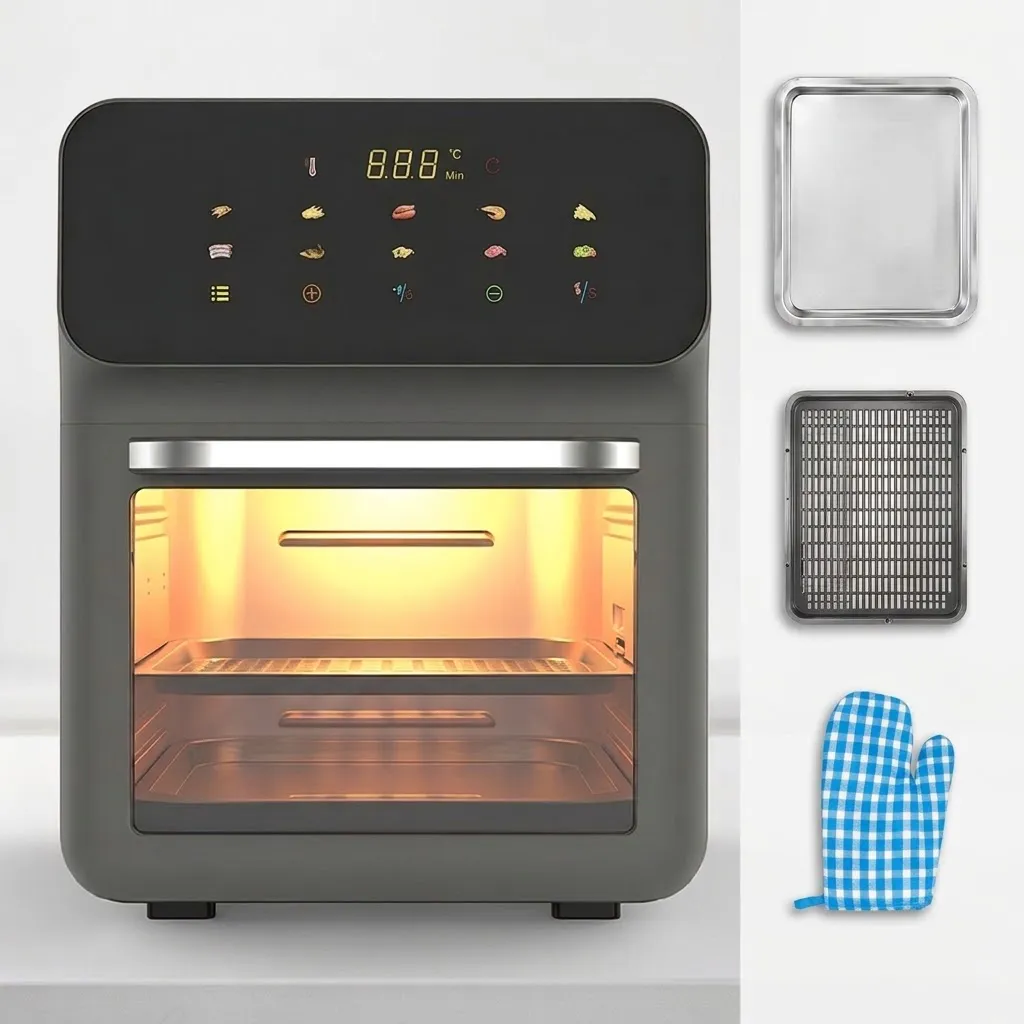 Air Fryer Oven 10l Digital 2 Em 1 Forno Fritadeira Touch Preto 220v