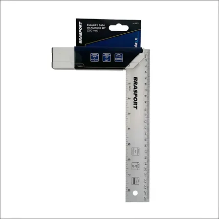 Esquadro Cabo Aluminio Maxx 10 (250mm) - Brasfort - Ref 9072 Prata