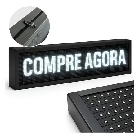 Painel Letreiro Super Led Luminoso Interno Wi-fi 130x20 Cm Branco