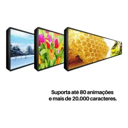 Painel Letreiro Led Rgb Colorido P5 130x20 Via App Wi-fi