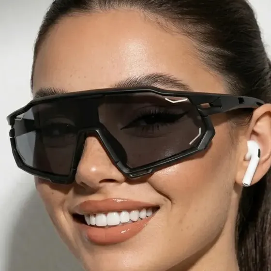 Oculos De Sol Esportivo Corrida Bike Pedal Correr Proteção Preto