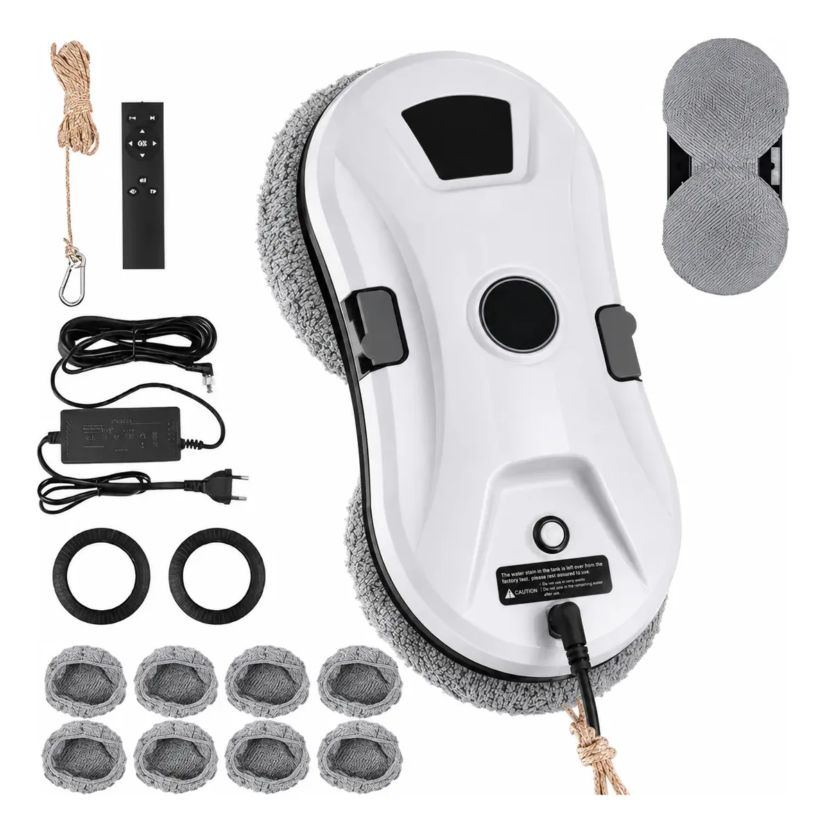 Robô Limpador De Janela Elétrico Sucção Anti Queda Cleaner Branco 127/220v