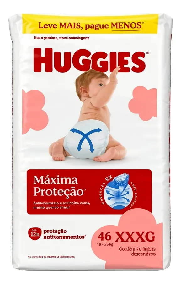 Fralda Descartável Huggies Máxima Proteção Xxxg Sem Gênero