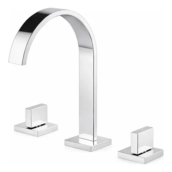 Torneira Misturador Lavatório Slim Bicomando Luxo Cromado Brilhante
