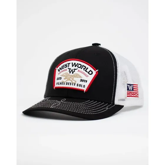 Boné Westworld Freedom Country 6 Gomos Com Tela Preto/branco Un Geométrico