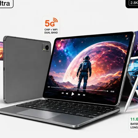 Tablet Yinber S10 Ultra 16GB 1024GB Octa-Core Tela 13.2” com Teclado de Conexão Inteligente e Caneta 5G WiFi 11.600mAh Android 16