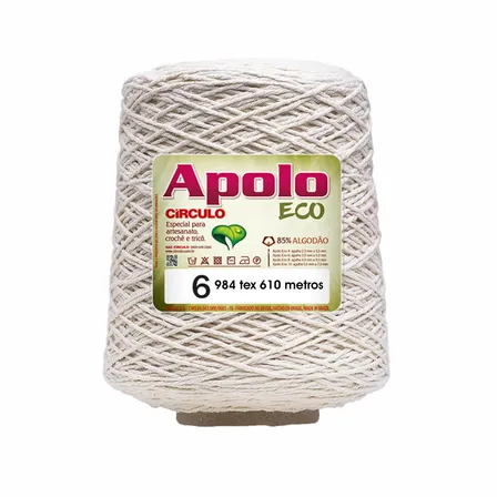 Barbante Apolo Cru Círculo 600g N°6 610m - 20 Natural