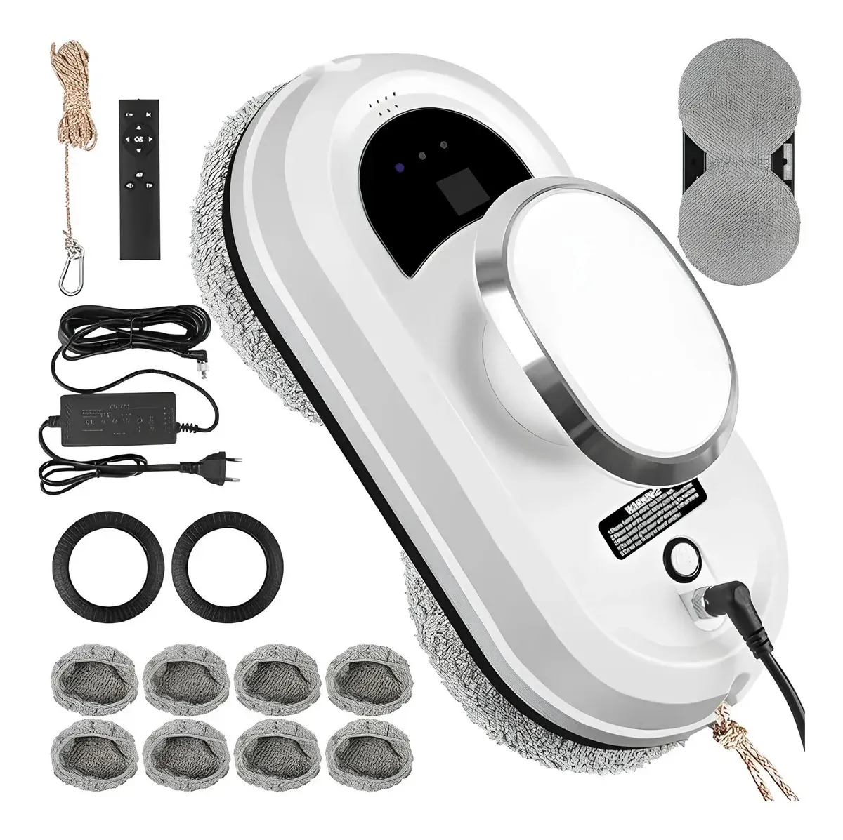Robô Limpador De Janela Elétrico Sucção Anti Queda Cleaner Branco 127/220v