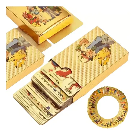 Cartas Pokemon Douradas Brilhante 55 Cartões