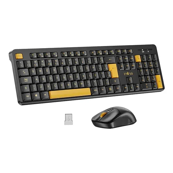 Kit Teclado E Mouse Sem Fio Inava Kv-789 Preto