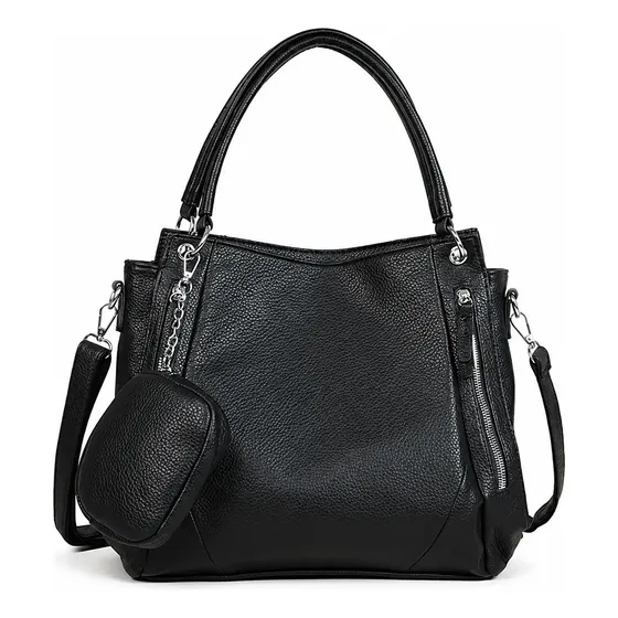 Bolsa Transversal TOMI IMTO Feminina Preta de Couro Sintético com Alça Ajustável