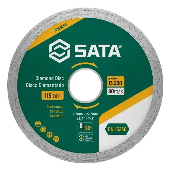 Disco De Corte Diamantado Continuo 115mm Sata St155003 Verde