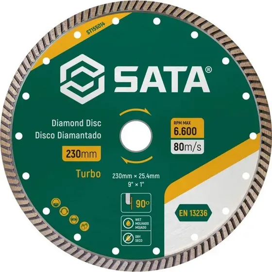Disco De Corte Diamantado Turbo 230mm Sata St155014 Verde