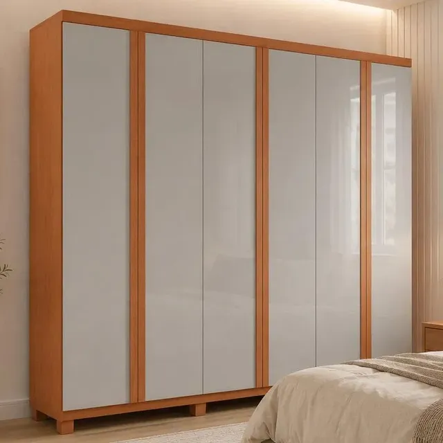 Guarda-roupa Casal 100% Mdf 6portas 2gav Multimóveis Cr35547 Bege