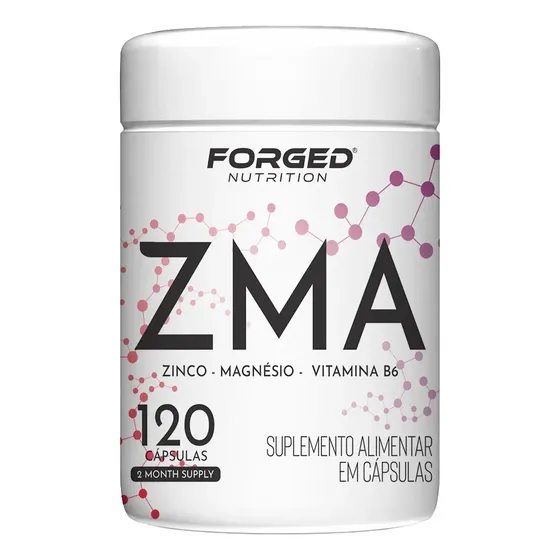 ZMA 120 Cápsulas Zinco Magnésio Vitamina B6 Suplemento Alimentar - Forged Nutrition