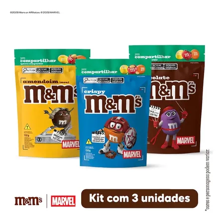 Kit Chocolate M&m's Marvel Sabores 132g E 120g 3 Uni