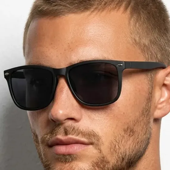 Óculos De Sol Masculino Classico Tradicional Preto Uv400 Ntf Preto
