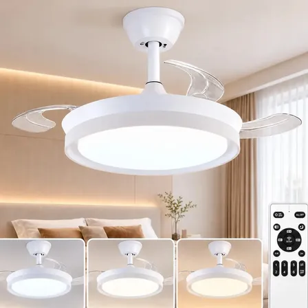 Ventilador de Teto Retrátil Brightech com Luminária LED e Controle Remoto Bivolt Silencioso 42"
