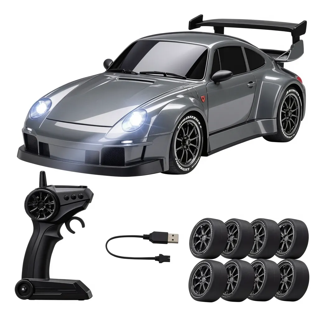 Carrinho Controle Remoto Drift 4x4 Bateria Recarregável Cinza Drift