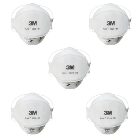 Kit 5 Máscaras 3m Pff2 9320 Aura: Proteção N95 U
