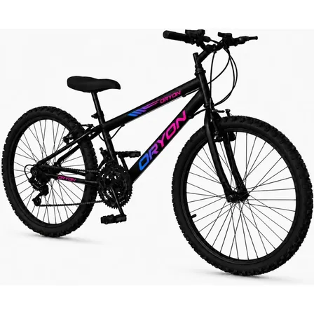 Bicicleta Aro 24 Preto/azul/rosa M18 Preto/azul/rosa 13 Xs