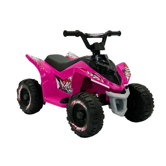 Mini Quadriciclo Elétrico Infantil Bateria 6v Marcha Frente Ré Som e Led Adventure Maxi Toys - Rosa