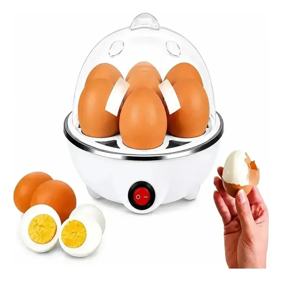 Cozedor de Ovos Elétrico GoldenFesta Para Até 7 Ovos, Legumes e Salsichas