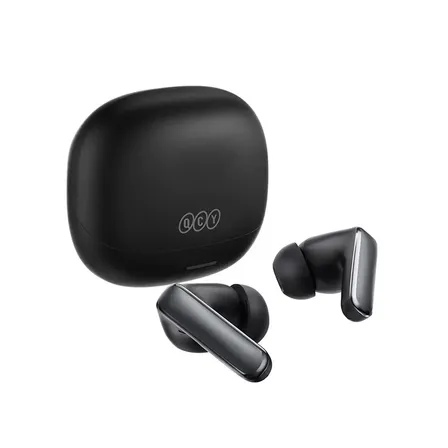Fones de ouvido Bluetooth QCY N65 ANC Adaptativo 60dB，50h Bateria,Conexão Tripla，Controle por Gesto de Cabeça, Cor Preto