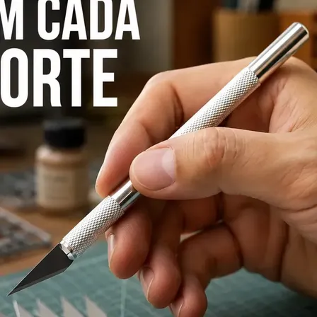 Estilete Bisturi Precisão Aço Artesanato C/ 5 Lâminas Dor Block