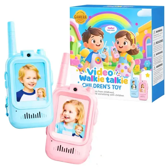 Kit 2 Rádio comunicador Walkie Talkie Infantil Chamada de vídeo Bateria Recarregável