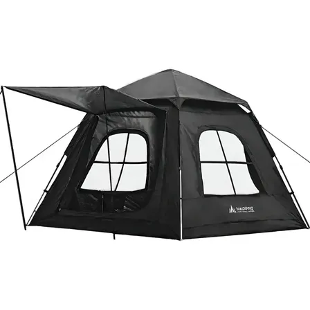 Sandiario AP6 Barraca De Camping Grande Automática Instantânea Retangular Para 4 A 6 Pessoas Preto Impermeável UPF50+