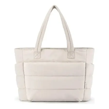 Sambouro Bolsa Feminina Puffer Matelasse Casual Tote Grande (Branco)