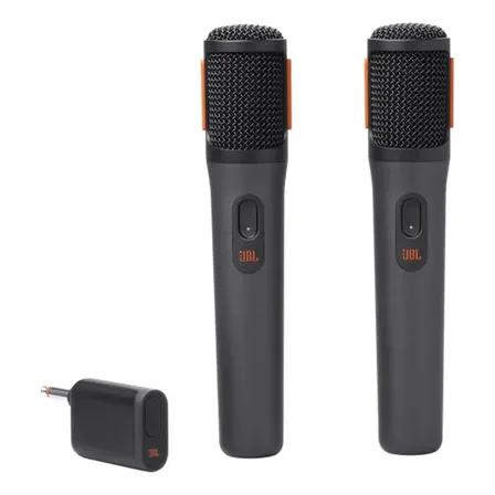 Conjunto 2 Microfones Sem Fio Jbl Partybox 22cm Preto