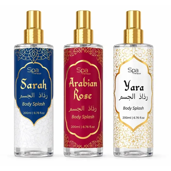 Kit 3 Body Splash Arabe Feminino 200 ML de Luxo Alta Concentração