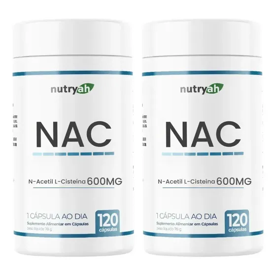 Nac 600mg 240 Cápsulas 8 Meses N-acetil L-cisteína | Nutryah