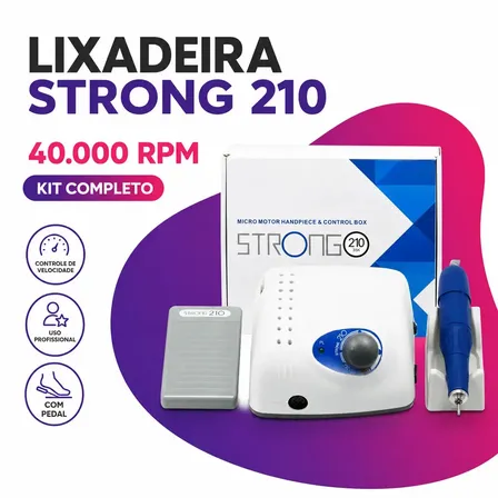 Lixadeira Motor Strong Unha Podologia 40mil Rpm 110V Profissional BMED