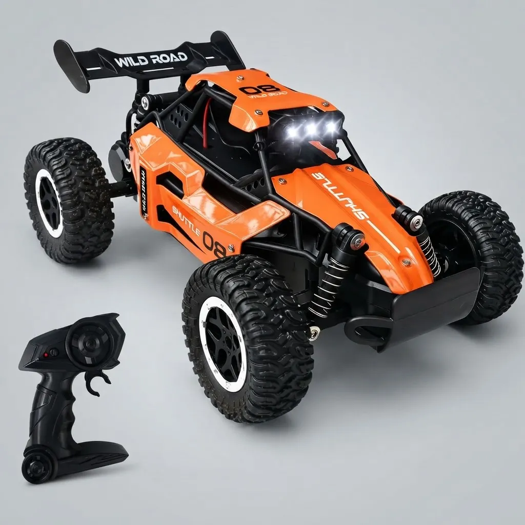 Carrinho Controle Remoto Recarregável Grande Off Road Veloz Laranja