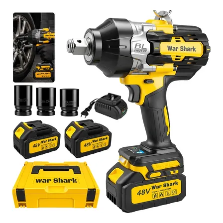 Chave De Impacto Brushless 3000 Nm Sem Fio War Shark 3/4 Amarelo 60hz