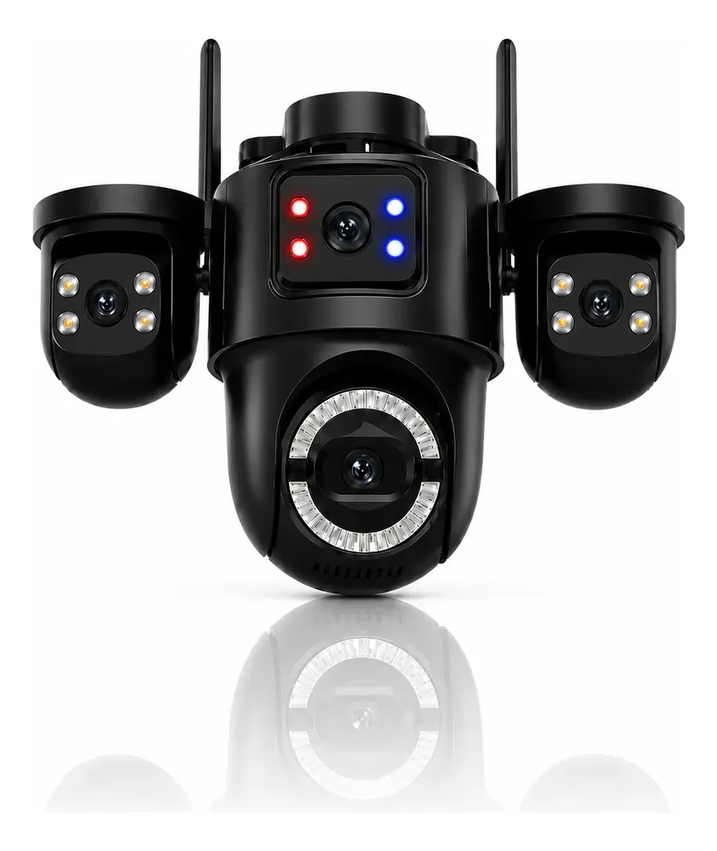 Câmera Segurança Wifi 9mp Icsee Alexa Visão Noturna Full Hd Preto Três Câmera Compatível Com Alexa Atualizado 2026