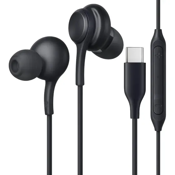 Fone Usb C Lehmox Som Estéreo Microfone Com Fio Com Preto