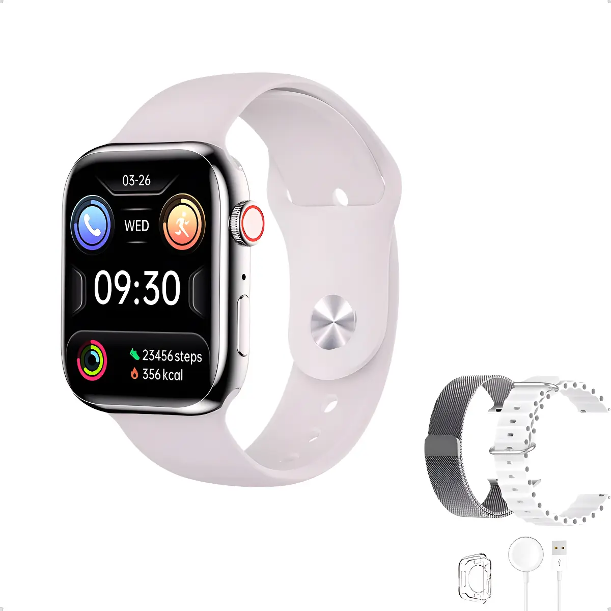 Smartwatch Feminino Série 12 X Mini 38mm Elegante, Oferta Prateado