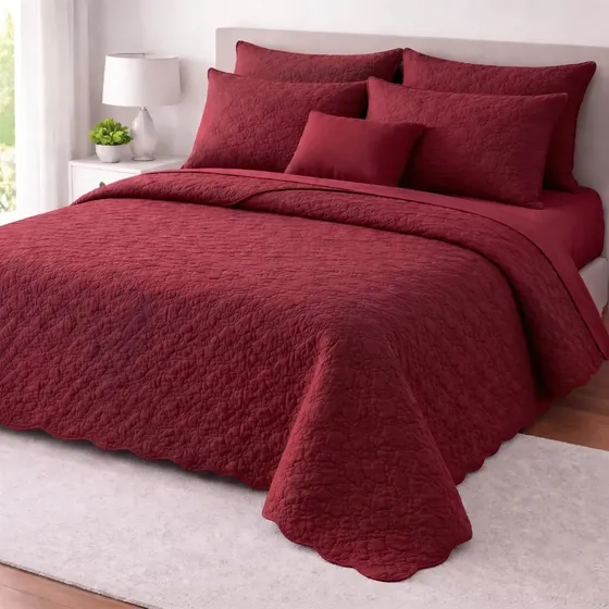 Cobre Leito Queen Matelado Dupla Face Leve Confortável Macio Vermelho Matelado